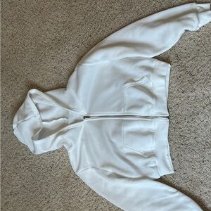 SHEIN White Zip-Up Hoodie